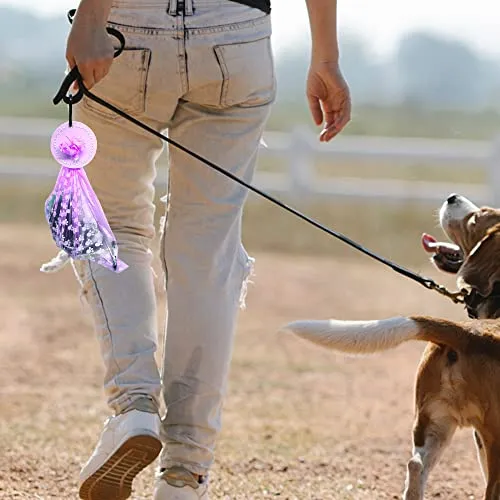2 Colors Dog Poop Bag Holder, Waste Bag Holder with Carabiner Clip, Hands Free Poop Bag Carrier for Leash, Pet Waste Bag Dispenser for Dog Walking Accessory (Blue, Purple)
