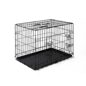 30" Pet Dog Cage Crate Kennel Cat Collapsible Metal Cages Playpen Foldable
