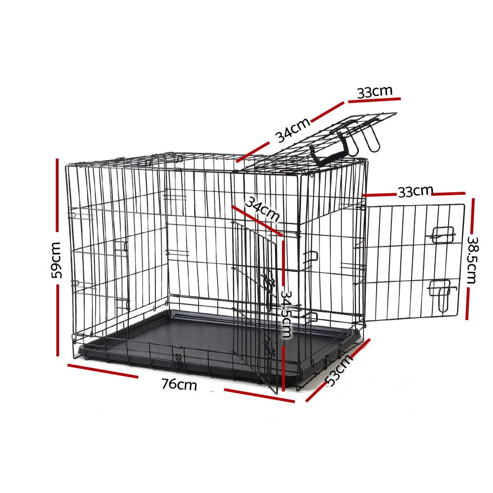 30" Pet Dog Cage Crate Kennel Cat Collapsible Metal Cages Playpen Foldable