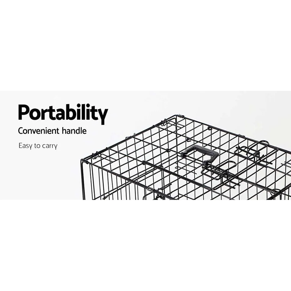 30" Pet Dog Cage Crate Kennel Cat Collapsible Metal Cages Playpen Foldable
