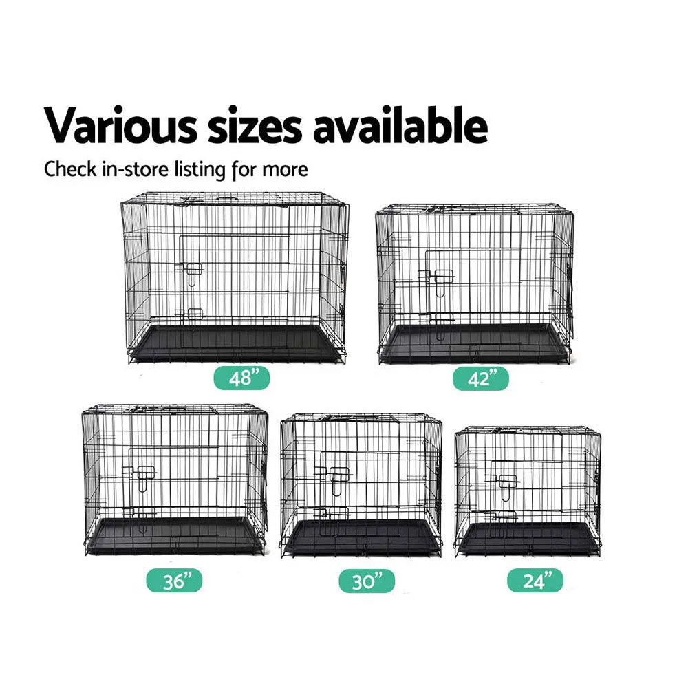 30" Pet Dog Cage Crate Kennel Cat Collapsible Metal Cages Playpen Foldable