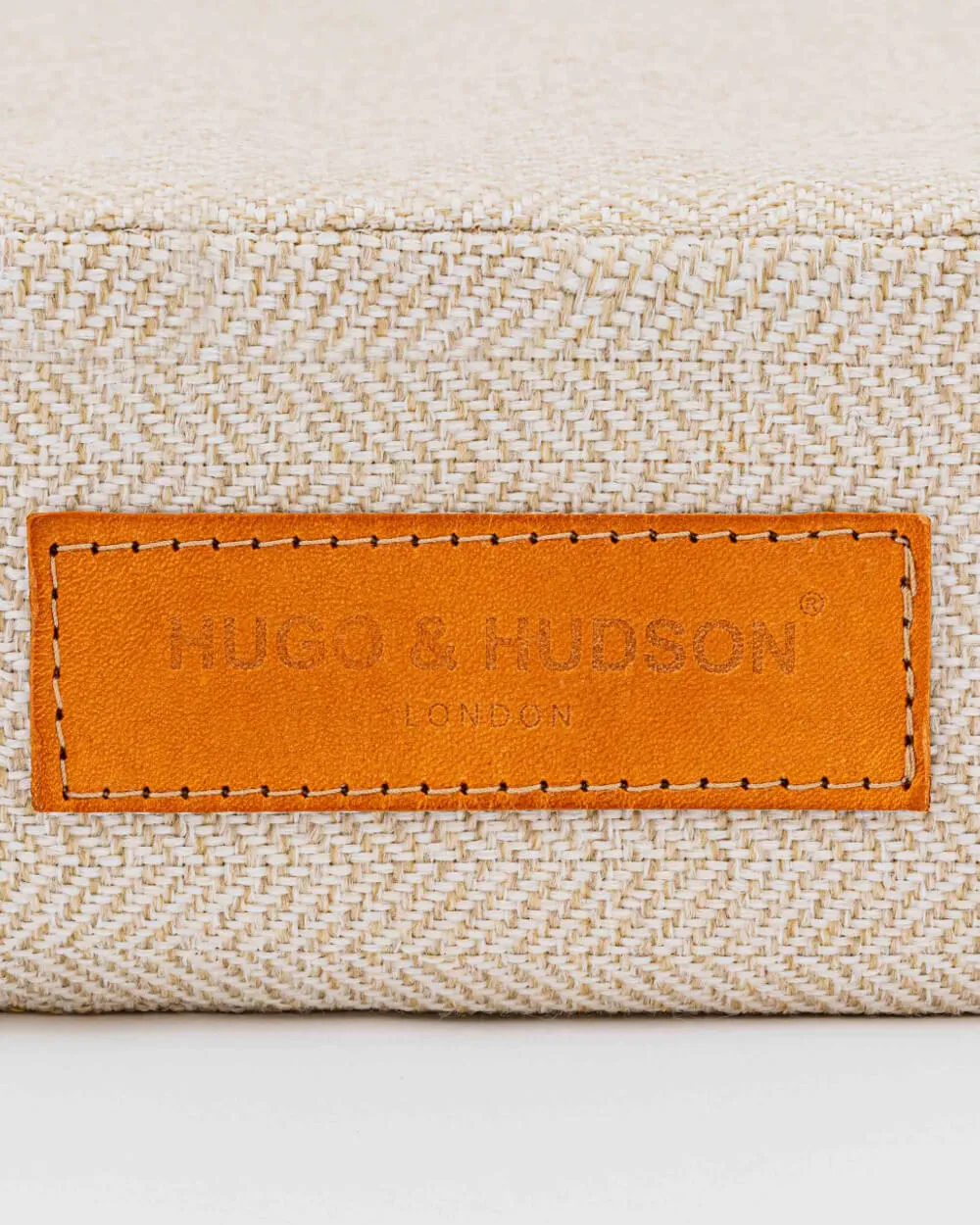 Beige Herringbone Foam Mattress Dog Bed