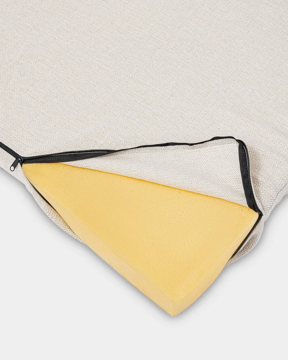 Beige Herringbone Foam Mattress Dog Bed