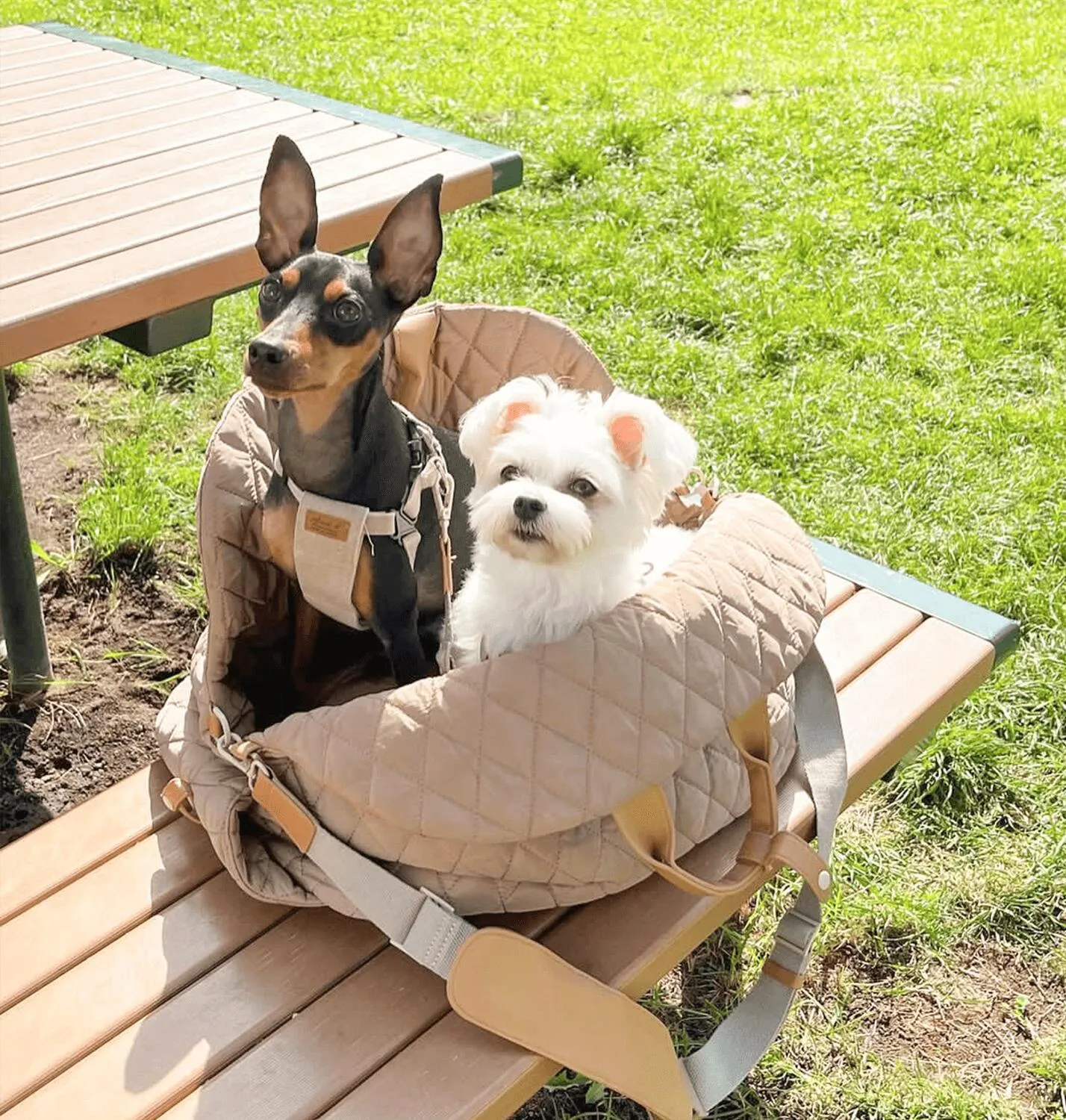 Deluxe Quilted Dog Car Seat and Carrier - Comfort and Style for Your Pet's Travel