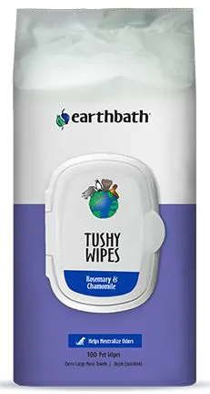 earthbath® Tushy Wipes Rosemary & Chamomile (100 ct)