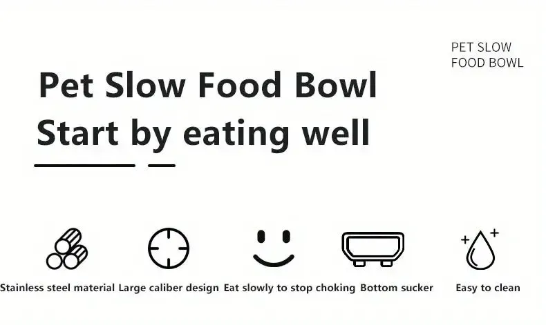 Ergonomic Stainless Steel Slow Feeder Bowl for Pets