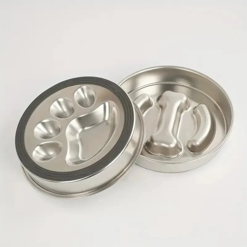 Ergonomic Stainless Steel Slow Feeder Bowl for Pets