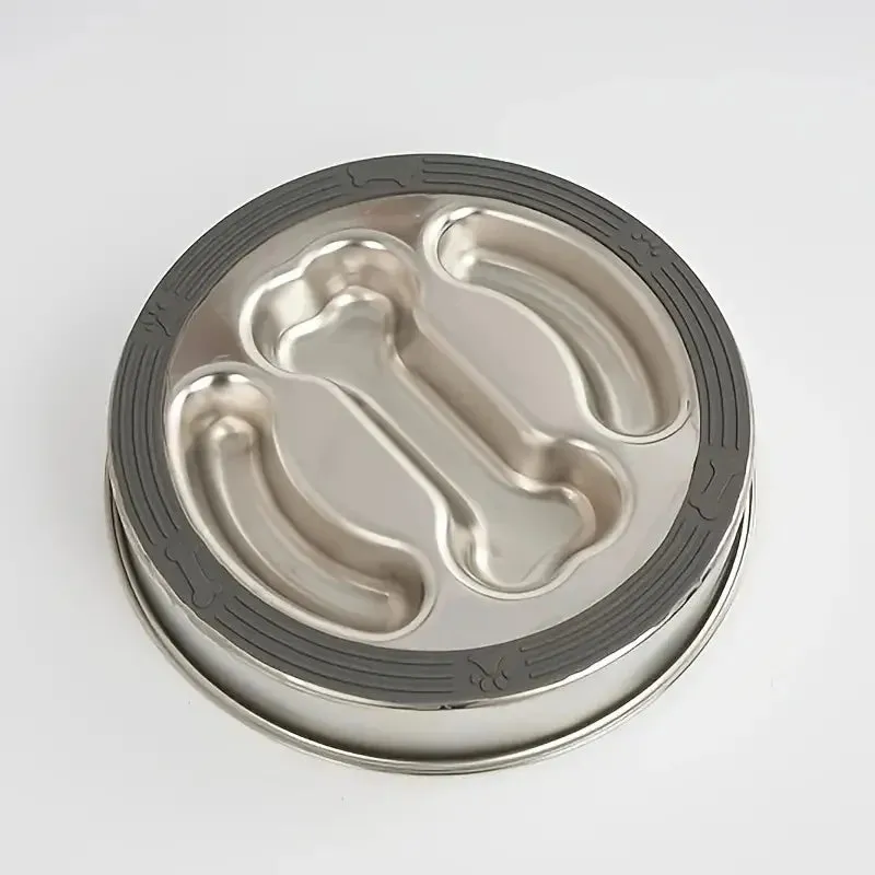 Ergonomic Stainless Steel Slow Feeder Bowl for Pets