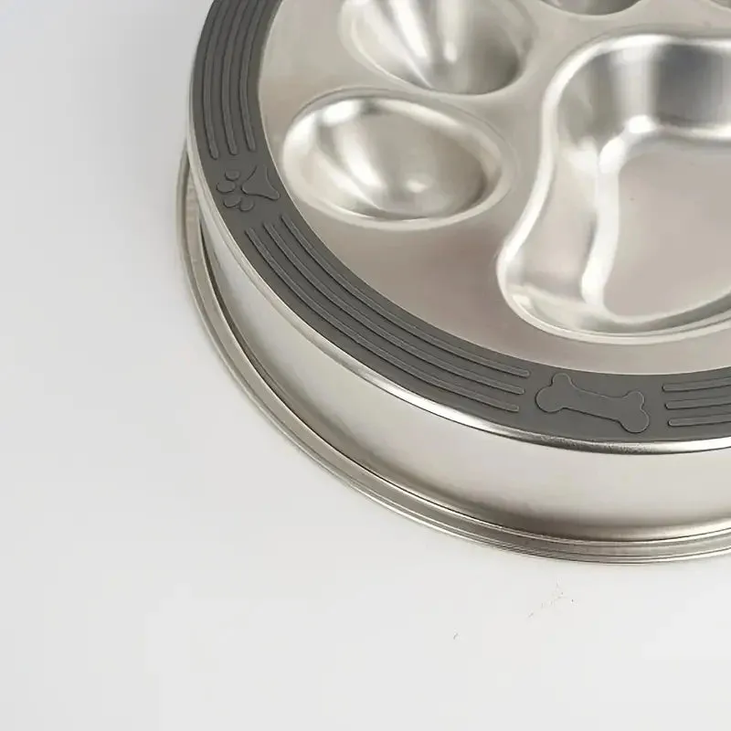 Ergonomic Stainless Steel Slow Feeder Bowl for Pets