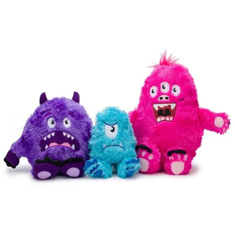 Fluffy Pink Monster Dog Toy