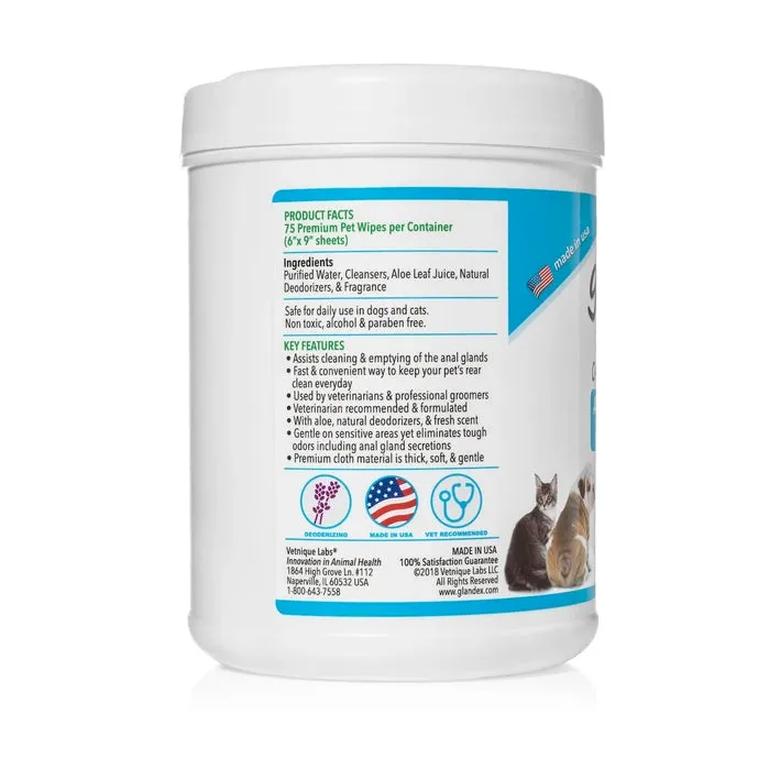 Glandex Anal Gland Hygenic Pet Wipes