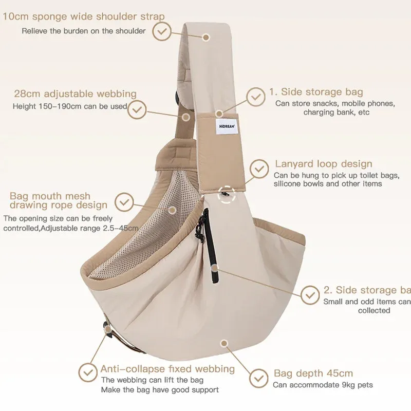 HiDream® | Urban Dog and Cat Sling Carrier Crossbody Bag Hands Free