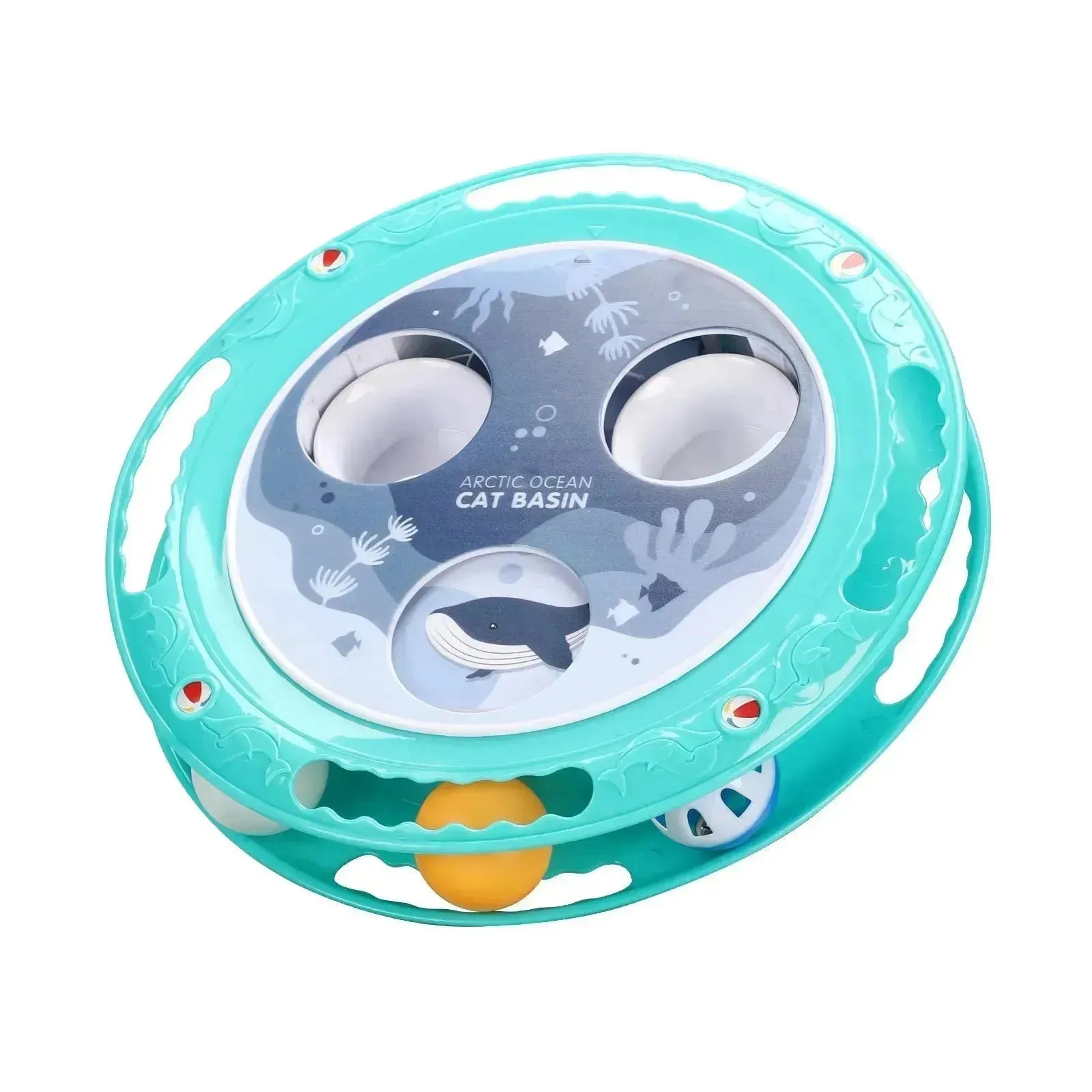 Interactive 360° Rotating Electric Cat Ball Toy – Non-Slip Turntable