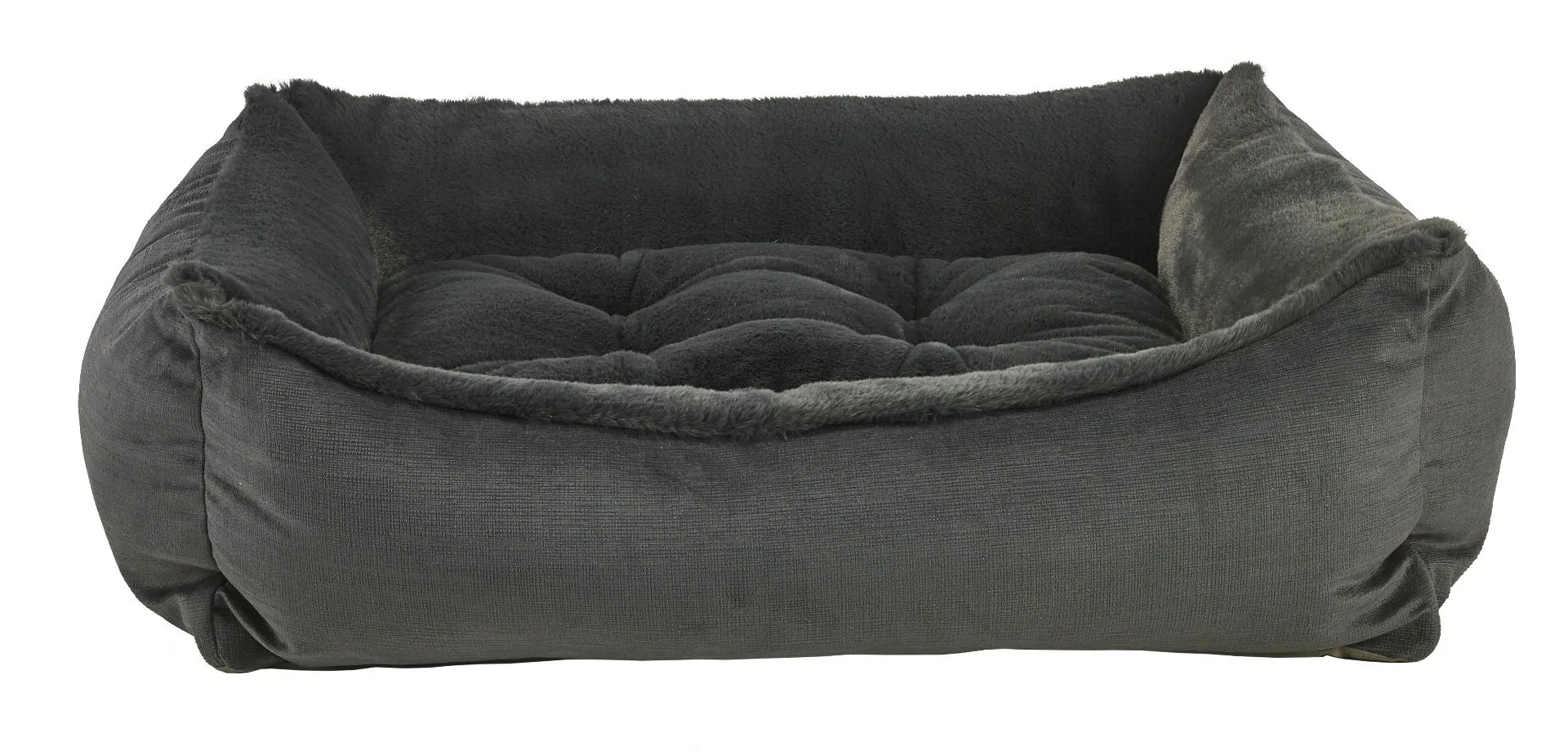 Pet Bed-Scoop Shape-Galaxy Grey Color-Faux Fur