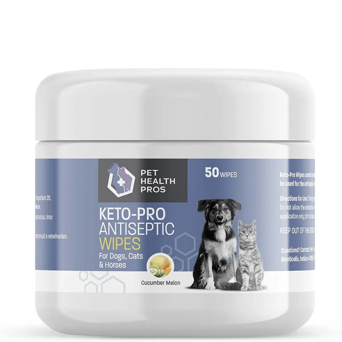 Pet Health Pros; Chlorhexidine Gentle Care Wipes for Dogs and Cats; Itchy Skin Relief, Medicated Care, Fresh Scent; 50 Counts, Cucumber Melon Scent