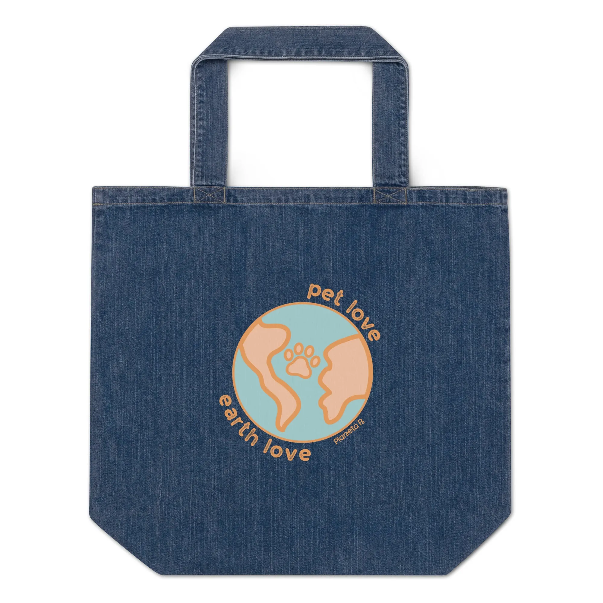 Pet Love Organic denim tote bag
