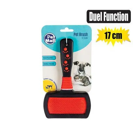 Pet Mall Dog/Cat Brush Rubber Wide 2 Function
