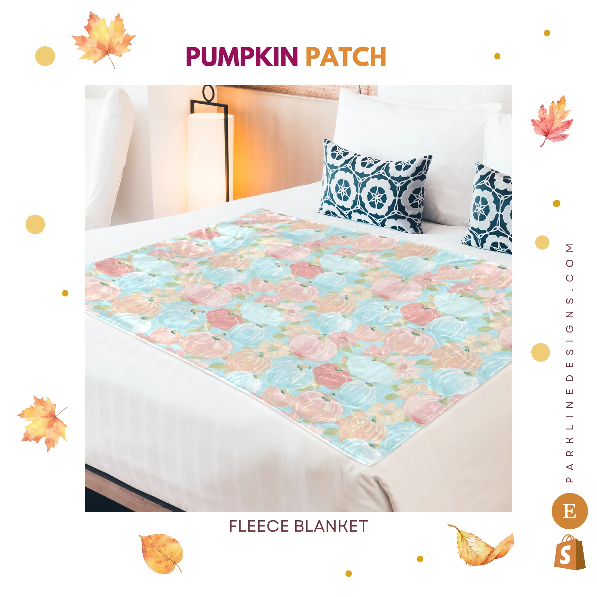 Pumpkin Patch |Ultra-Soft Micro Fleece Blanket | Durable & Lightweight with Vibrant No-Fade Print | Perfect Autumn Gifts