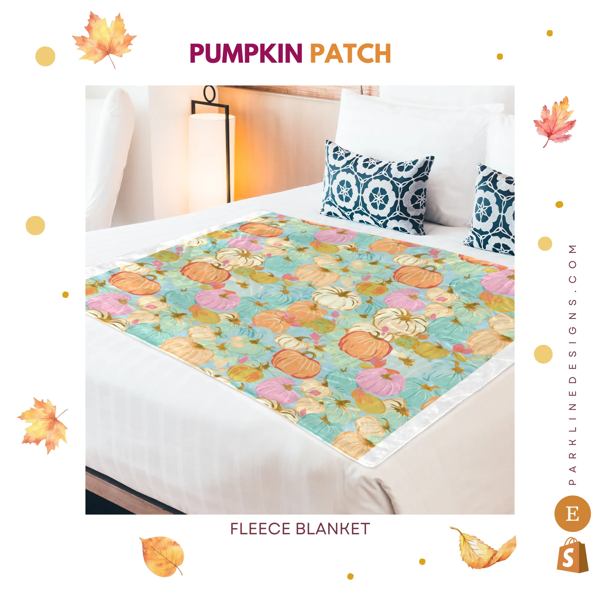 Pumpkin Patch |Ultra-Soft Micro Fleece Blanket | Durable & Lightweight with Vibrant No-Fade Print | Perfect Autumn Gifts
