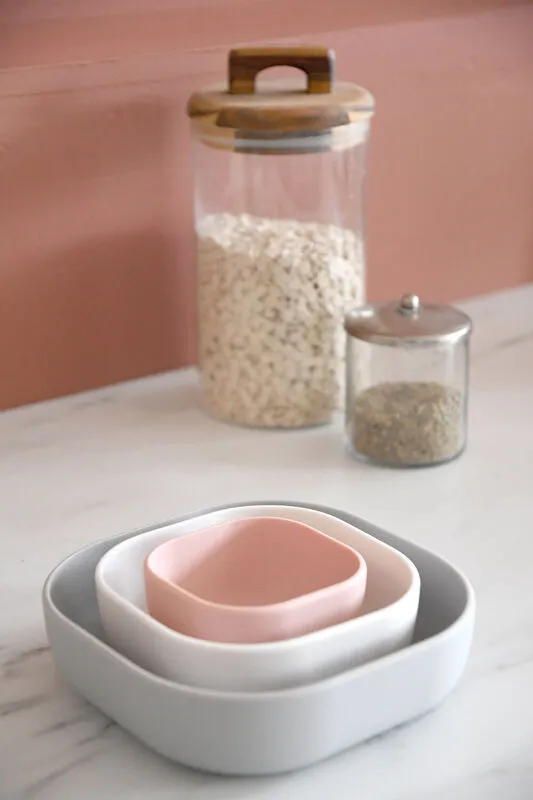 Silicone 3 piece nesting bowl set -Velvet Grey