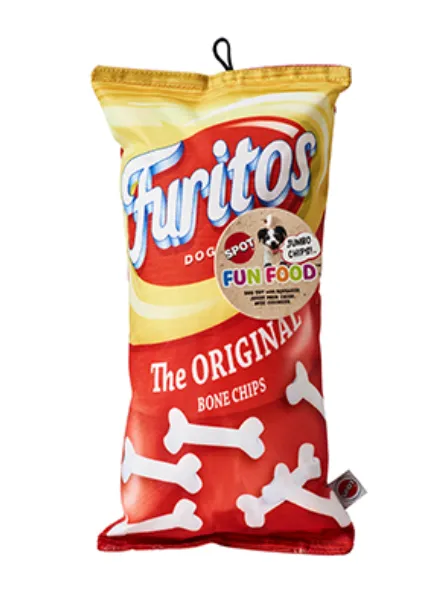 SPOT FUN FOODS -  BAG OF CHIPS SQUEAKY AND CRINKLE TOY