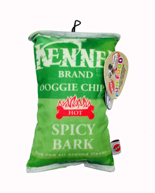 SPOT FUN FOODS -  BAG OF CHIPS SQUEAKY AND CRINKLE TOY