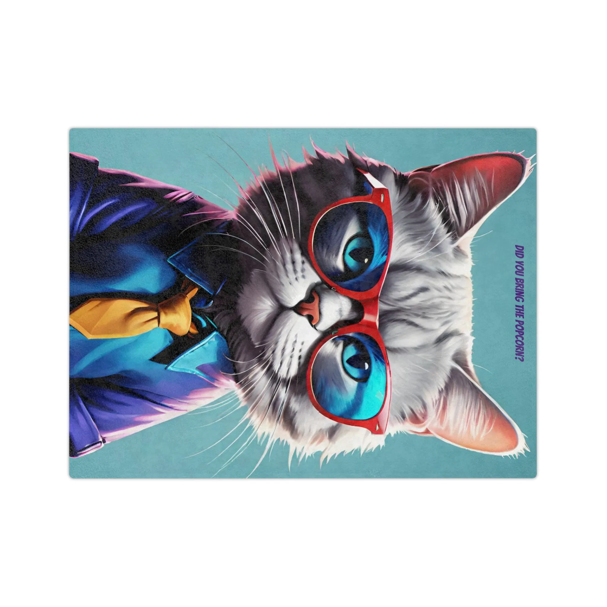 Velveteen Microfiber Cozy Cat Snuggle Blanket