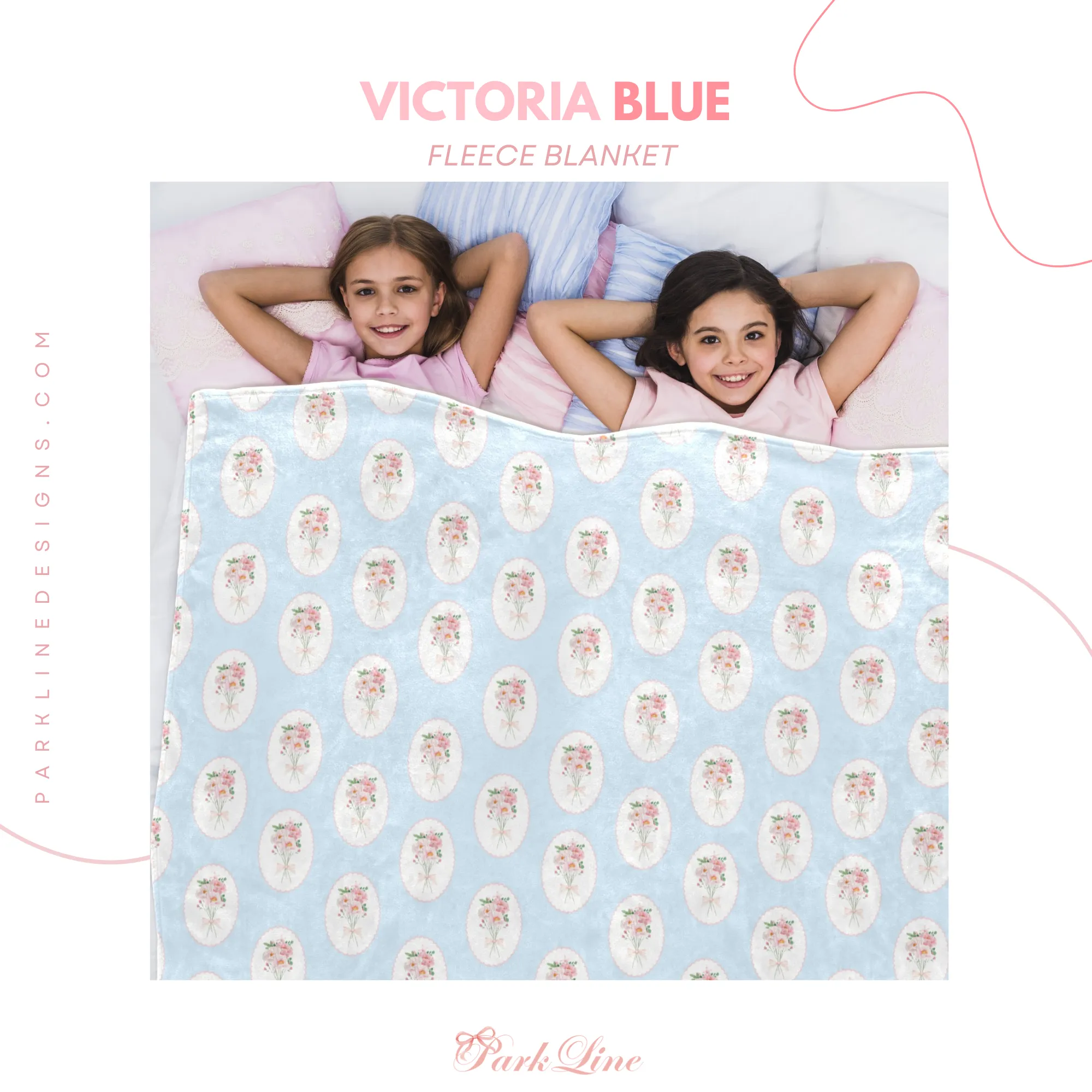 VICTORIA BLUE | Ultra-Soft Micro Fleece Blanket | Durable & Lightweight with Vibrant No-Fade Print