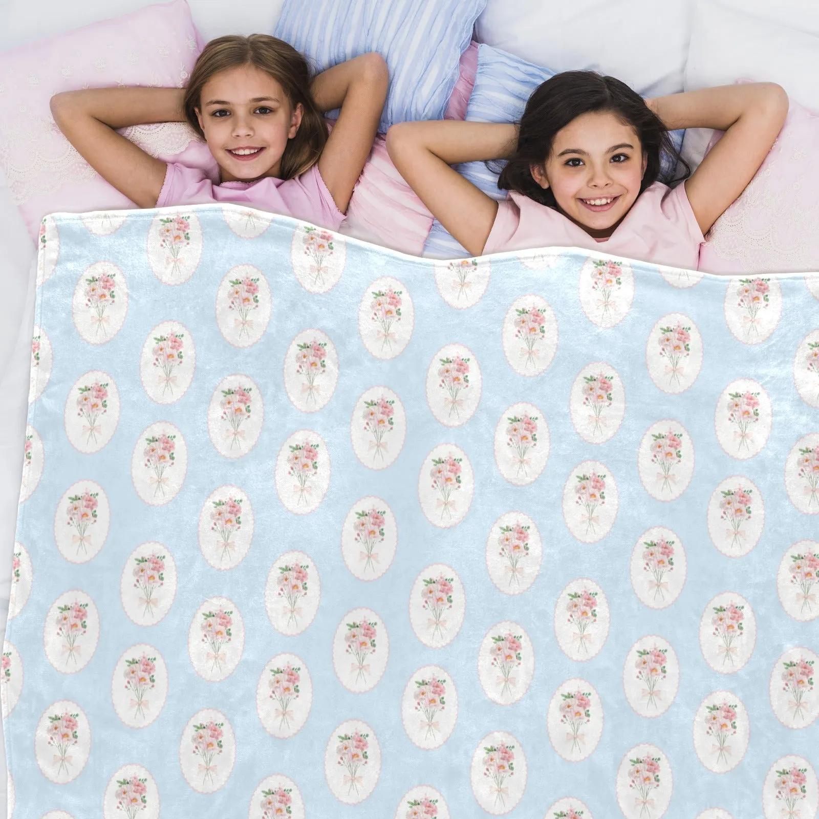 VICTORIA BLUE | Ultra-Soft Micro Fleece Blanket | Durable & Lightweight with Vibrant No-Fade Print