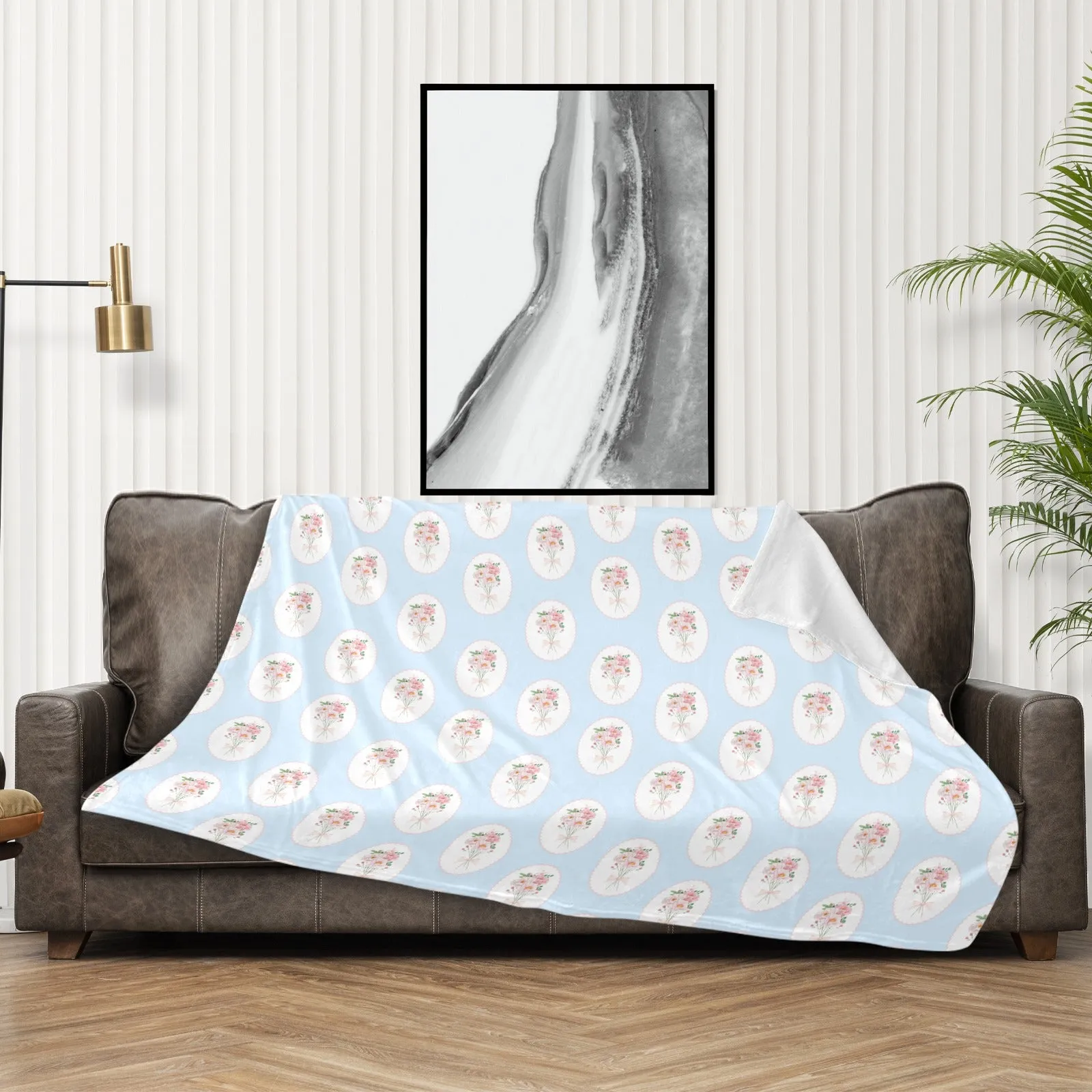 VICTORIA BLUE | Ultra-Soft Micro Fleece Blanket | Durable & Lightweight with Vibrant No-Fade Print
